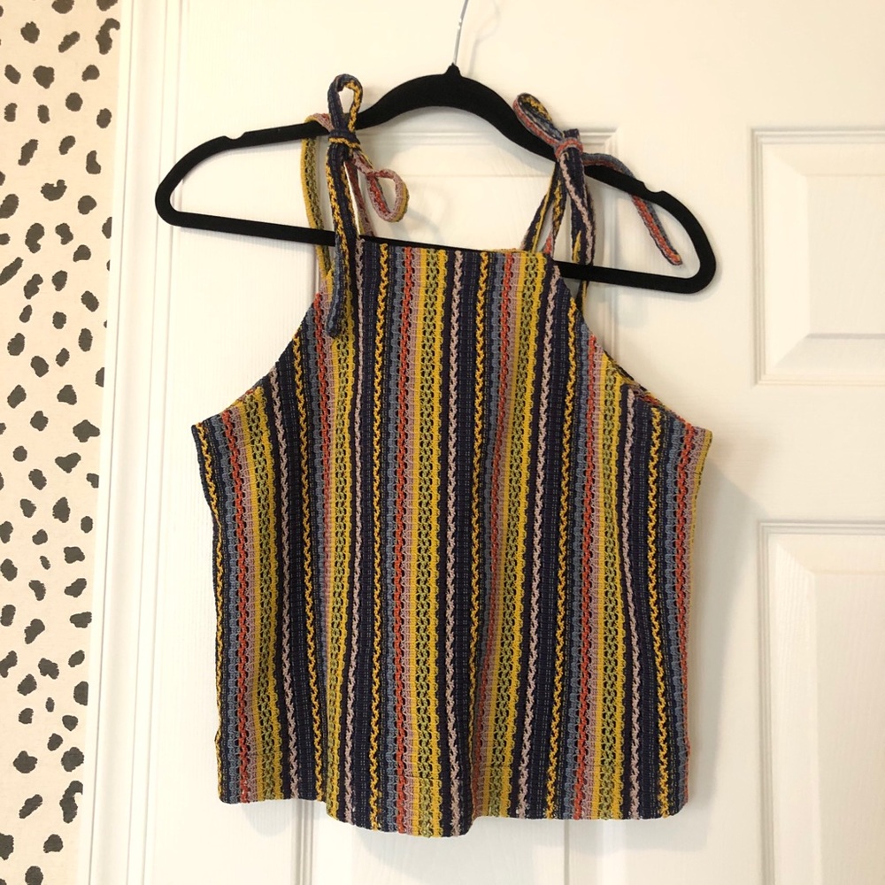 Madewell Embroidered tie strap tank size S